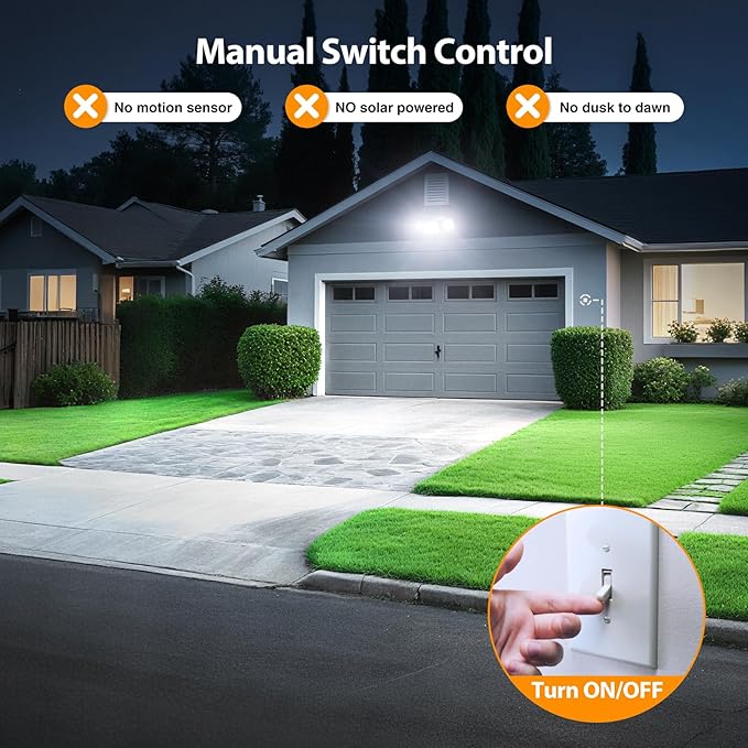 Onforu 130W LED Security Light, 13000LM Outdoor Indoor Flood Light Switch - Image 5