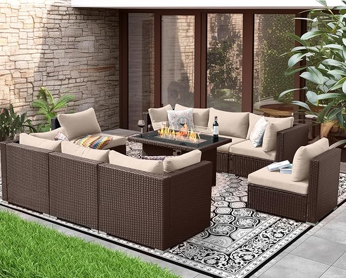 NICESOUL 9 Piece Patio Furniture Conversation Set, Extra Large Size Outdoor - Image 3