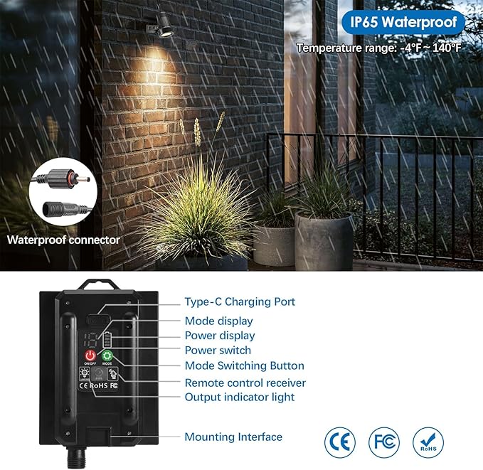 ALOVECO Solar Spot Lights Outdoor 4-in-1 Solar Powered Spotlights IP65 - Image 6