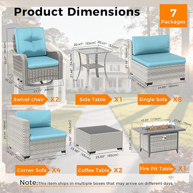 14-Seat Outdoor Wicker Patio Furniture Set - Image 3