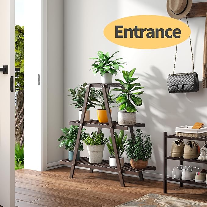 Plant Stand Indoor, Outdoor bamboo Plant Rack - Image 5