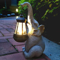 Elephant Solar Garden Statues, Resin Elephant Figurine Decorations by Qobumy