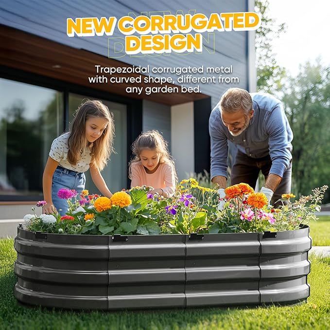 KING BIRD Raised Garden Bed Kit 2025 Upgraded 10-Minute Assembly Galvanized - Image 3