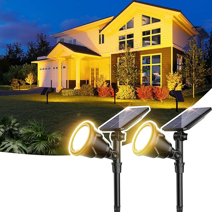 ROSHWEY Solar Spot Lights Outdoor Spotlight 18 LED Waterproof Landscape by ROSHWEY