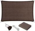 Eden's Decor Straight Flat-Edged Sun Shade Sail Rectangular 12' x 14' Brown by EdensDecorInc