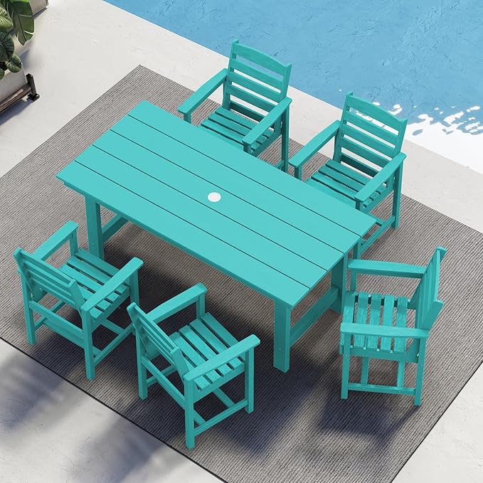SERWALL Patio Table Set, 5-Piece Outdoor HDPE Furniture - Image 9
