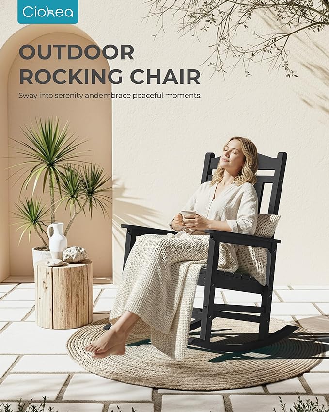Ciokea Oversized Outdoor Rocking Chairs Set of 2, 380lbs Heavy-Duty Large Patio - Image 8