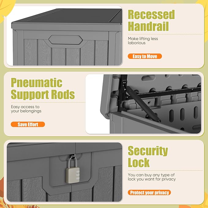 Devoko 240 Gallon Double-Wall Deck Box - Image 3
