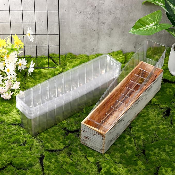Domensi 25 Pcs Plastic Liners for Planters Planter Box Liner Clear Rectangular - Image 6