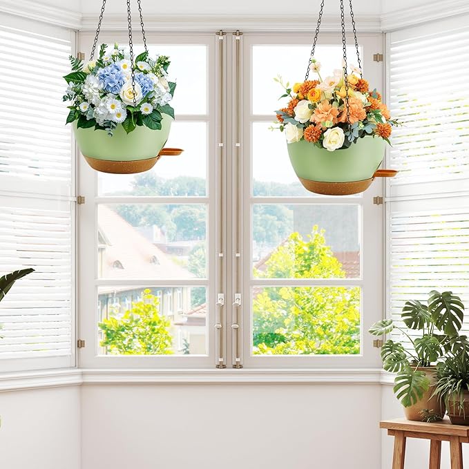 12 inch Hanging Planters for Indoor Plants, 2 Pack Self-Watering Hanging - Image 6