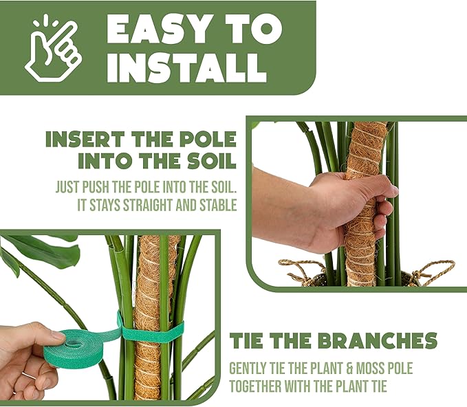 2 Pack 48" and 28'' Bendable Moss Pole Monstera Plant Support - Image 6