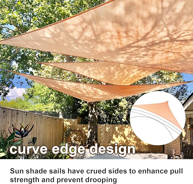 SUNLAX Sun Shade Sail 17' x 24' x 29.4' Peach Fuzz Rectangle Canopy Sail Shade - Image 2
