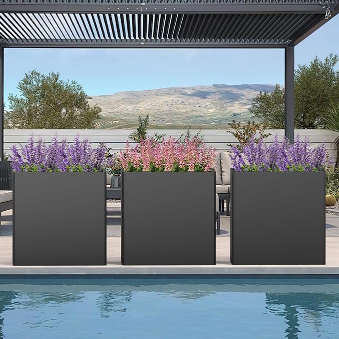 Galvanized Steel Tall Planter – 24x12x24in - Image 2