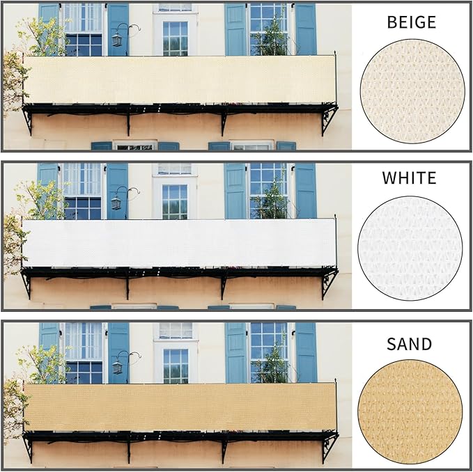 LOVE STORY Balcony Privacy Screen, 2.5'x7' Deck Shield Screen Fence Cover - Image 6