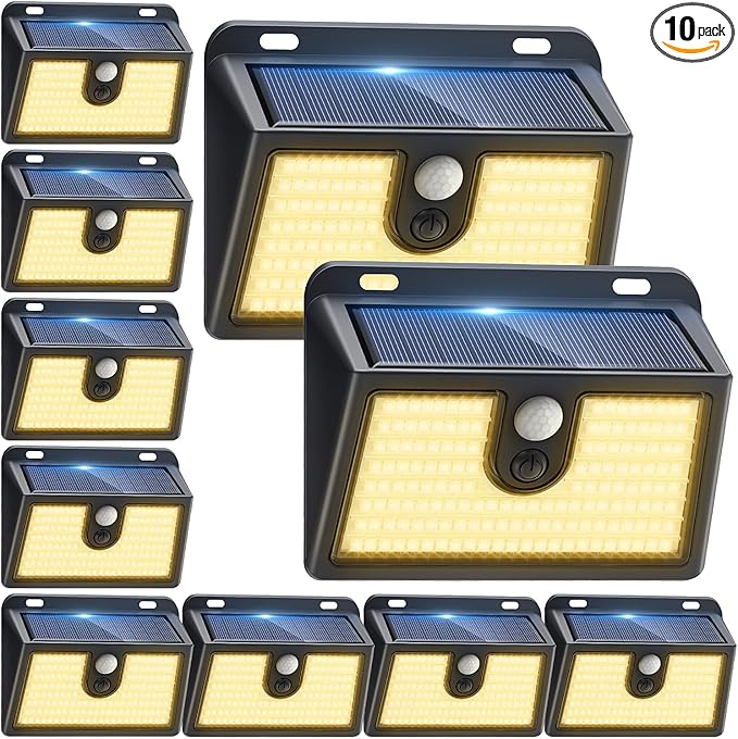 Solar Motion Sensor Outdoor Lights, Super Bright Solar Lights Outdoor Waterproof by Claoner