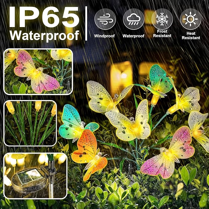 Anordsem Solar Garden Lights Outdoor: 8 Removable Fiber Optic Fabric - Image 4