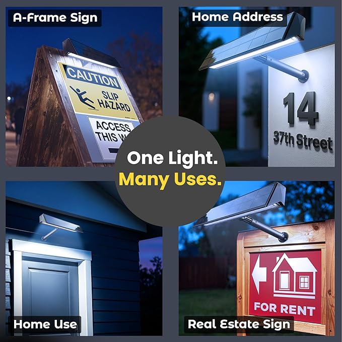 Brighticonic Solar Sign Lights Outdoor Black – LED Solar Sign Light - Image 3