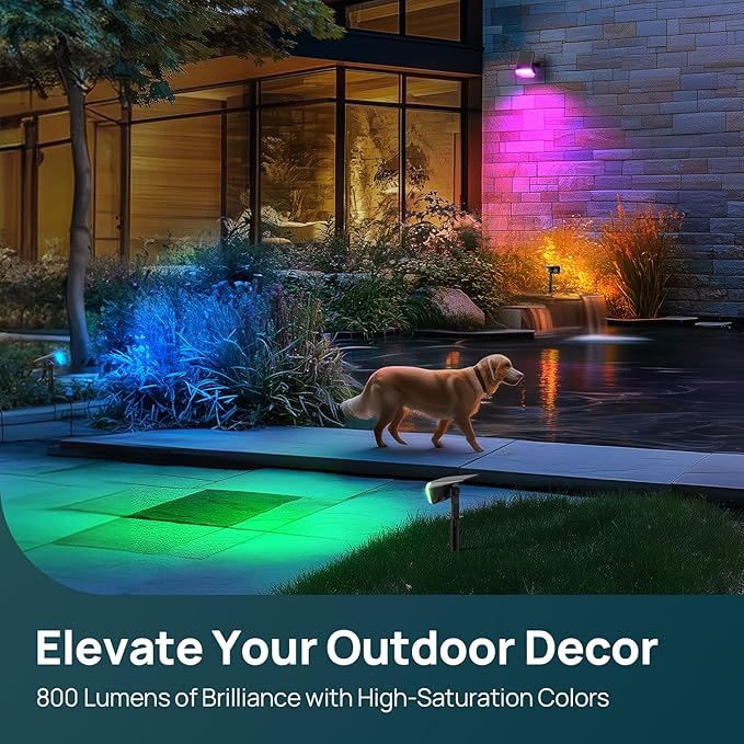 Linkind RGB Solar Spot Lights Outdoor Waterproof IP67, 60 LED 10 Lighting Modes - Image 6