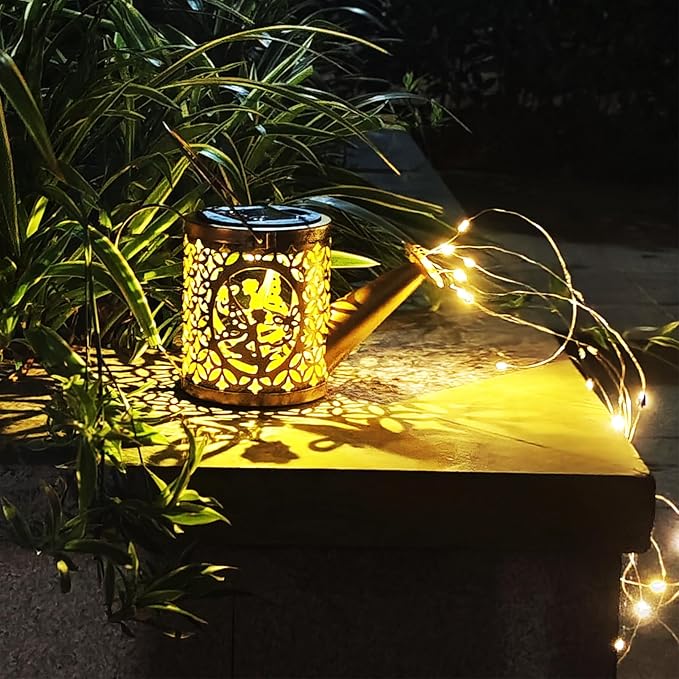 Solar Watering Can Lights, Outdoor Garden Decor, LED Waterproof String Light - Image 2