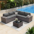 ALAULM 6 Pieces Patio Furniture Set, Oversized Seat/Armrest and High Back by ALAULM