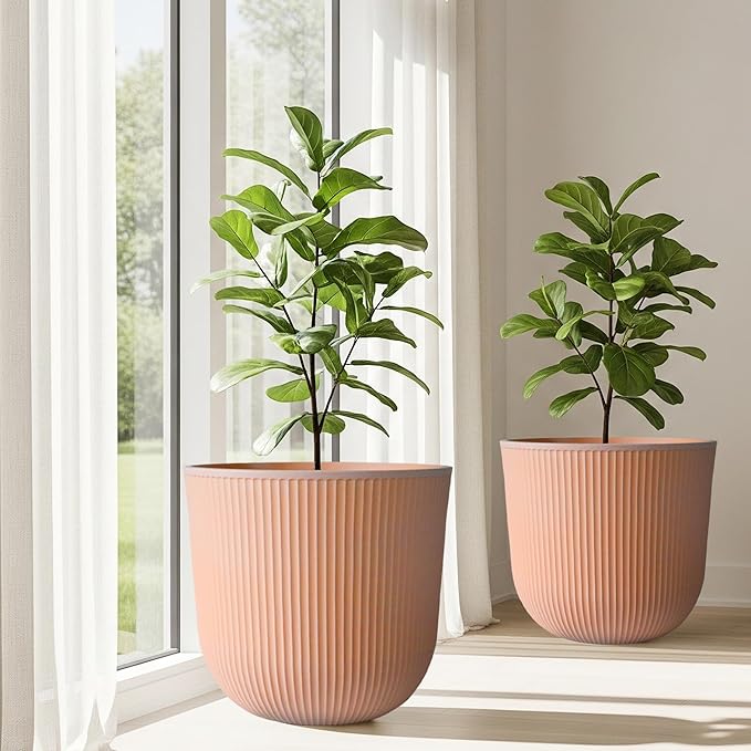 Worth Garden Round Large Planter Pot Set of 2, 17.5" Dia x 15.5" H - Image 7