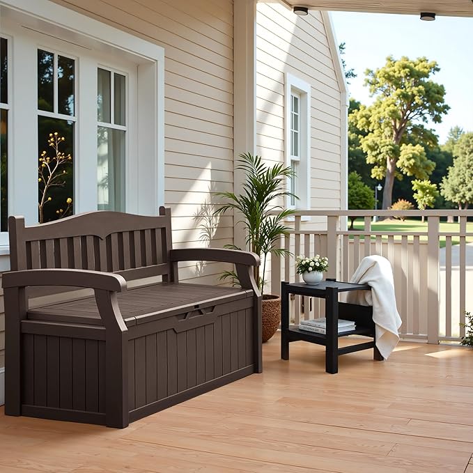 Flamaker 80 Gallon Storage Bench Outdoor Indoor, Durable All-Weather Seating - Image 2