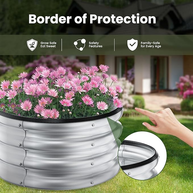 ZXZYHFTY Round Galvanized Raised Garden Bed kit, Round Large Metal Raised - Image 2