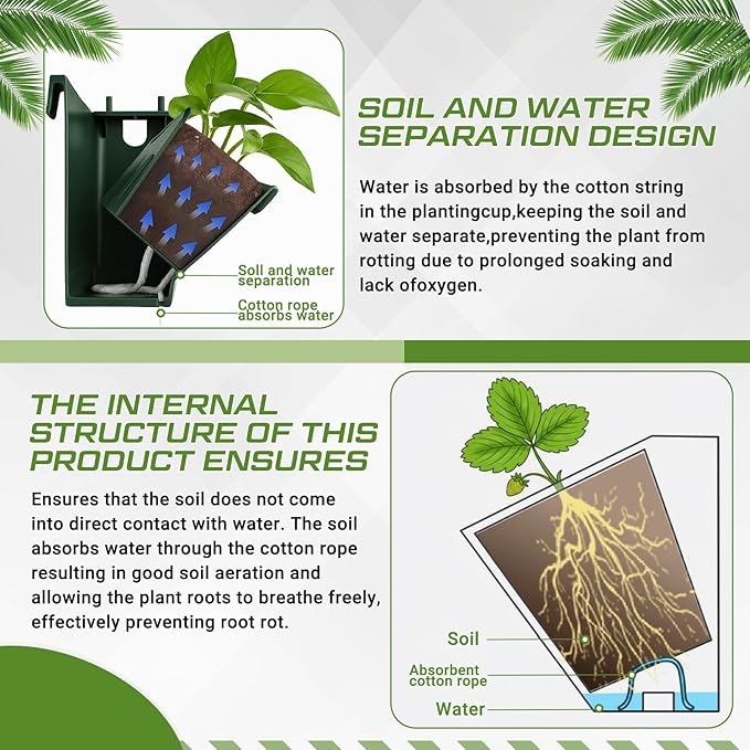 30 Set 60 Pocket Vertical Stackable Wall Planters Kit Outdoor Self Watering - Image 4