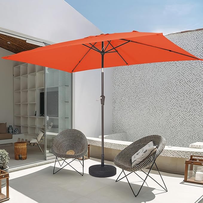 JEAREY 6.5x10 ft Rectangular Patio Umbrellas Rectangle Outdoor Umbrella - Image 8