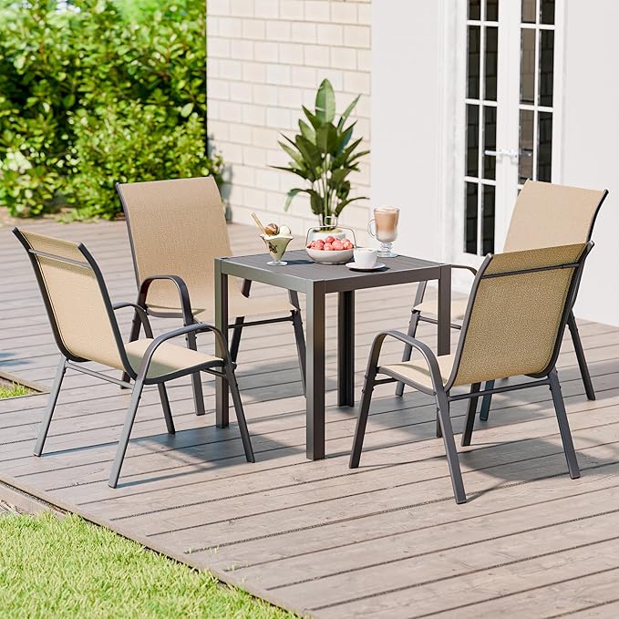 Betterhood Patio Chairs Set of 6, Stackable Outdoor Dining Chairs Set - Image 9