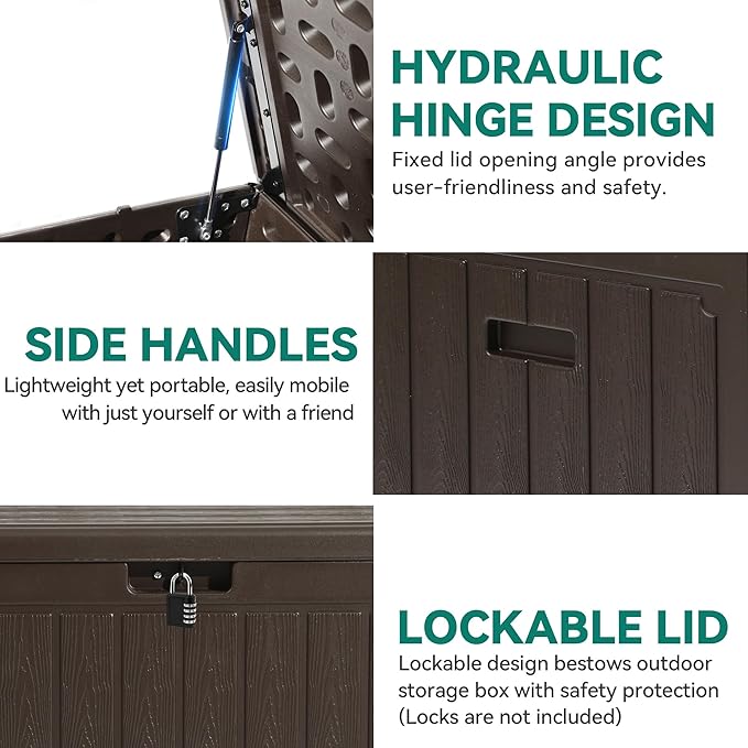 YITAHOME 90 Gallon Large Deck Box - Image 5