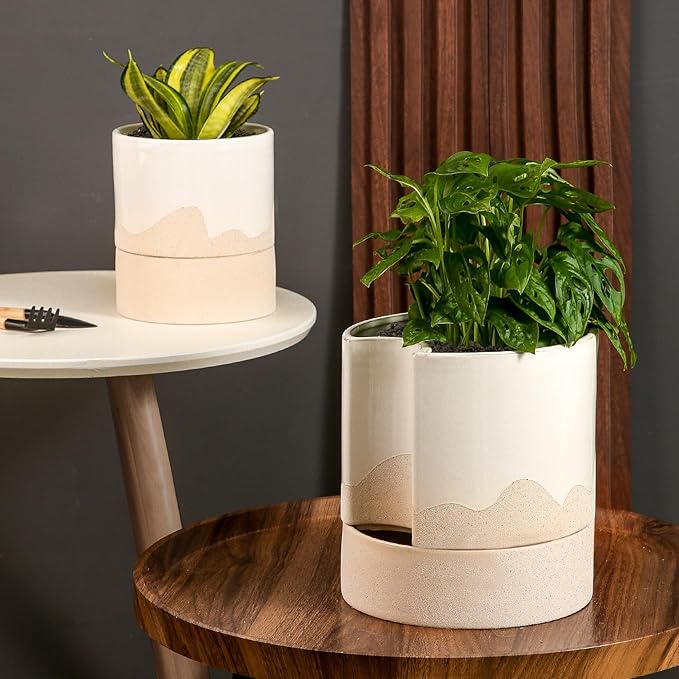 Nihow Self Watering Plant Pot: 8 Inch Ceramic Planter - Image 5