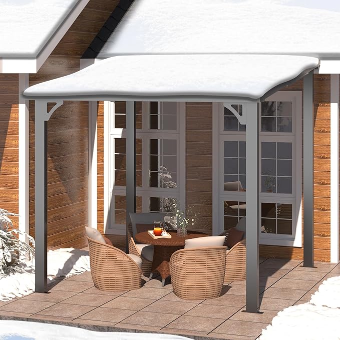 AECOJOY 8x8 Hardtop Gazebo Outdoor Pergola, Small Heavy Duty Lean to Metal - Image 4
