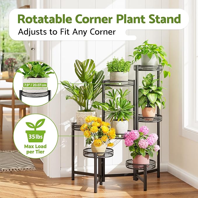 Plant Stand Indoor Outdoor, 7 Tier Large Plant Stand - Image 2