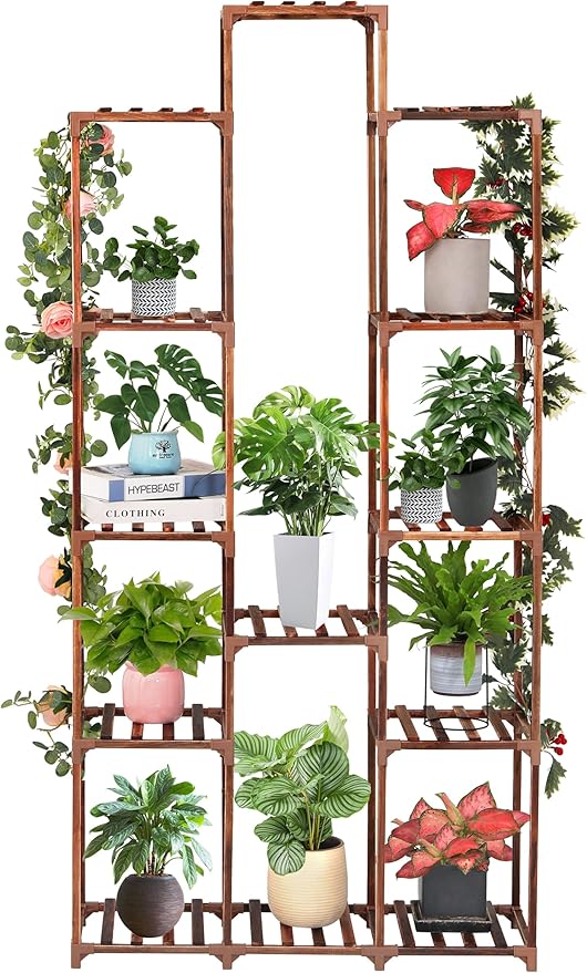 XXXFLOWER Plant Stand Indoor Outdoor 13 Tiers Wood Plant Shelf by XXXFLOWER