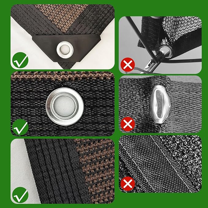 Sun Shade Cloth with Grommets, 90% UV Protection Shade Fabric, Pergola Shade - Image 4