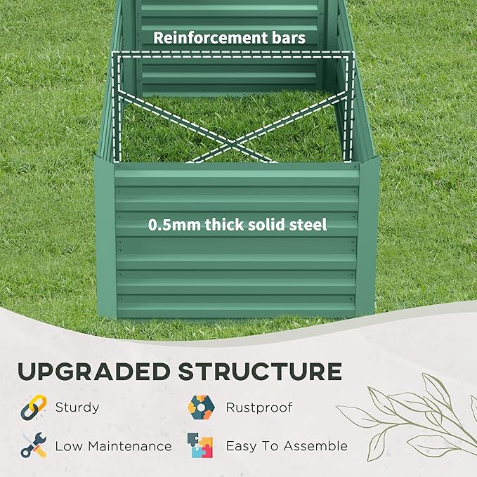 Outsunny Galvanized Raised Garden Bed Kit - Image 4