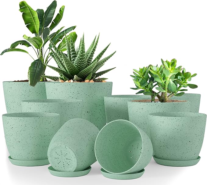 Utopia Home - Spotty Plant Pots Indoor - 7/6.6/6/5.3/4.8 Inches Flower Pots - by UTOPIAHOME