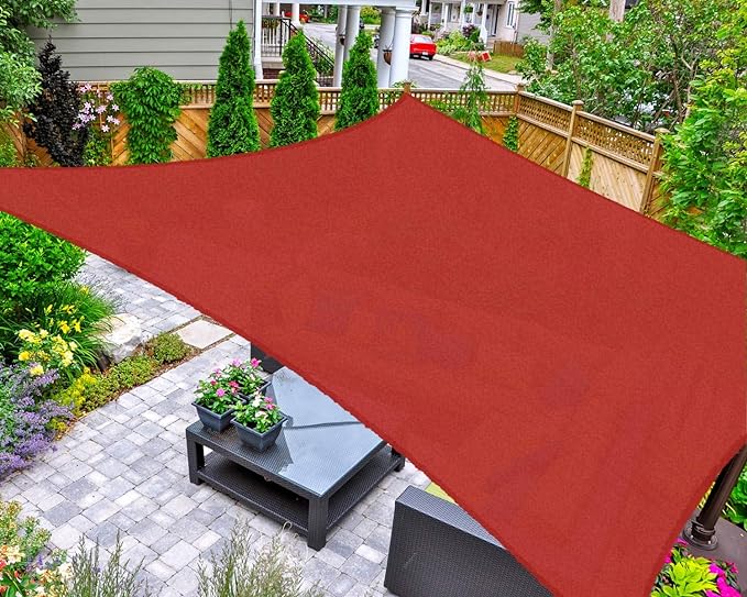 AsterOutdoor Sun Shade Sail Rectangle 12' x 12' UV Block Canopy by AsterOutdoor