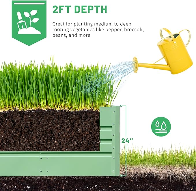 SnugNiture 2 Pcs 4x2x2FT Raised Garden Bed Galvanized Planter Garden Boxes - Image 3