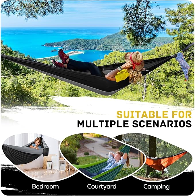 Camping Hammock Lightweight, Portable Hammocks Parachute Hammock - Image 7