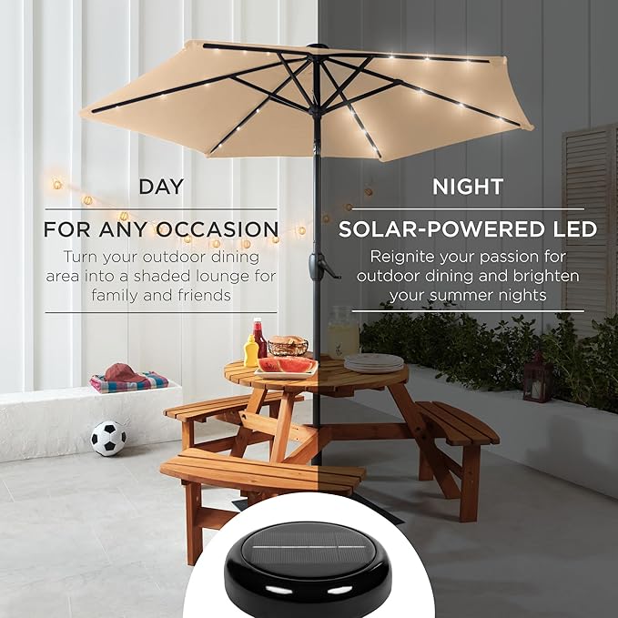 Best Choice Products 7.5ft Outdoor Solar Market Table Patio Umbrella - Image 3
