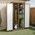 Outdoor Storage Cabinet with Shelf, Wood & Metal Storage Shed with Waterproof by MAGAZOOPET
