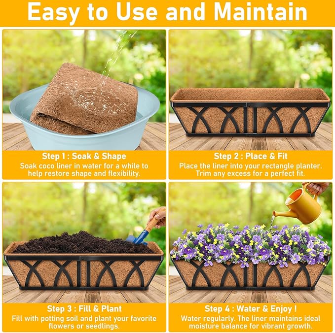 Riare 2 Pack 30 Inch Rectangle Coconut Liners - Image 4