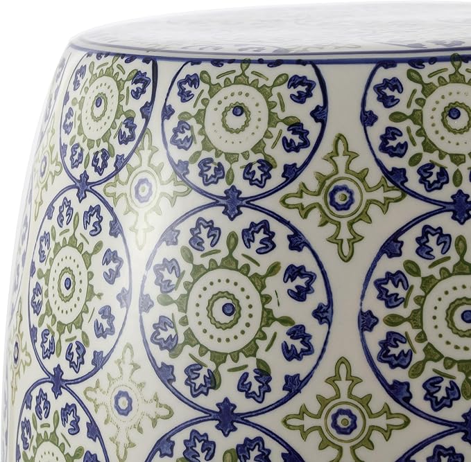 JONATHAN Y TBL1025A Lula 17.25" Suzani Ceramic Indoor/Outdoor Garden Stool - Image 7