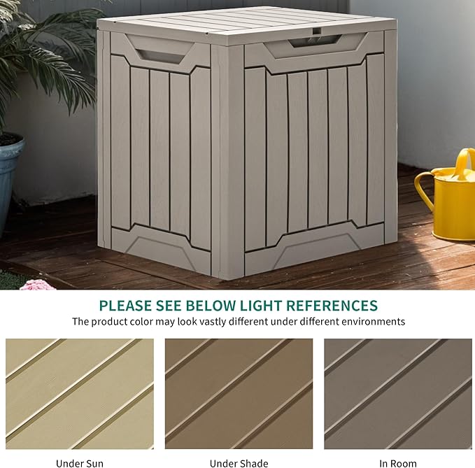YITAHOME 31 Gallon Outdoor Storage Box, Resin Deck Box and Waterproof Package - Image 6