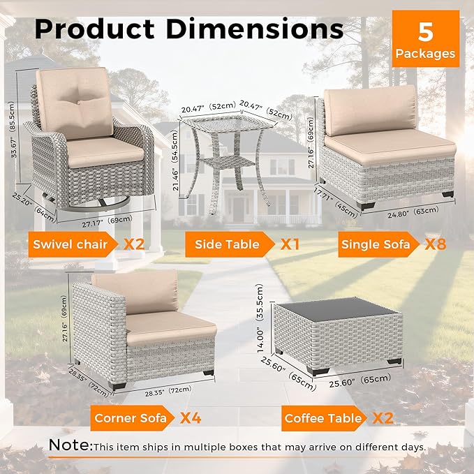 14-Seat Modern Patio Furniture Set - Image 3