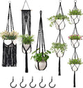 Mkono Macrame Plant Hangers, 5 Pack Different Tiers Indoor Hanging Planters by Mkono