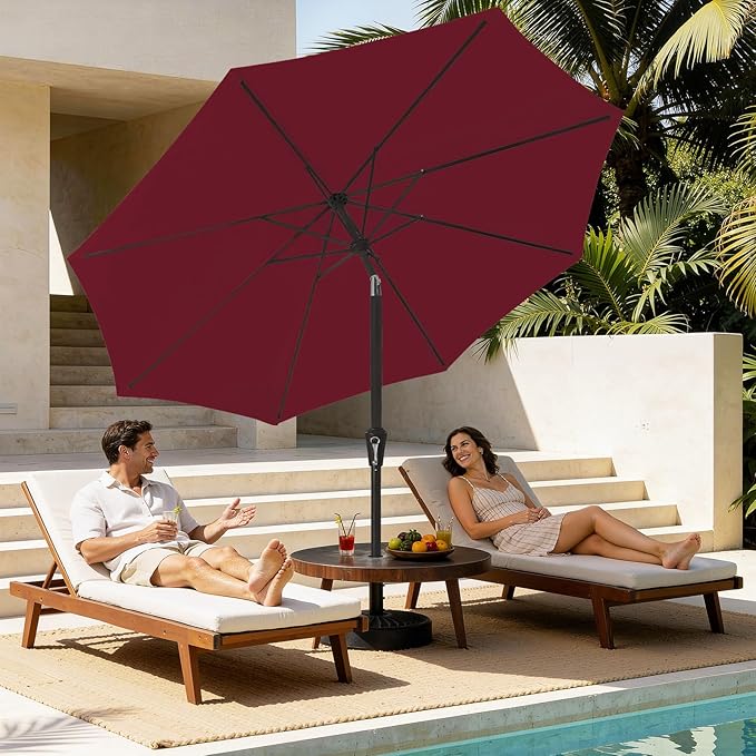 MEWAY 9ft Patio Umbrella Outdoor Table Umbrellas - Image 2