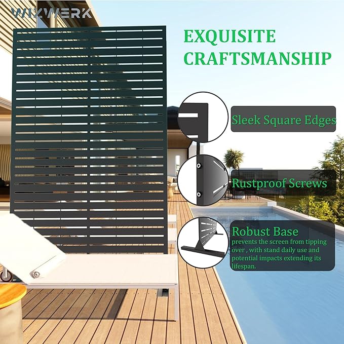 6FT Outdoor Metal Privacy Screen – Decorative Privacy Fence and Room/Garden - Image 3